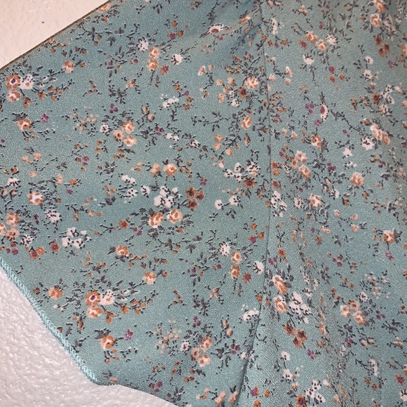 Shein green floral lightweight short sleeve mini dress - Picture 8 of 9